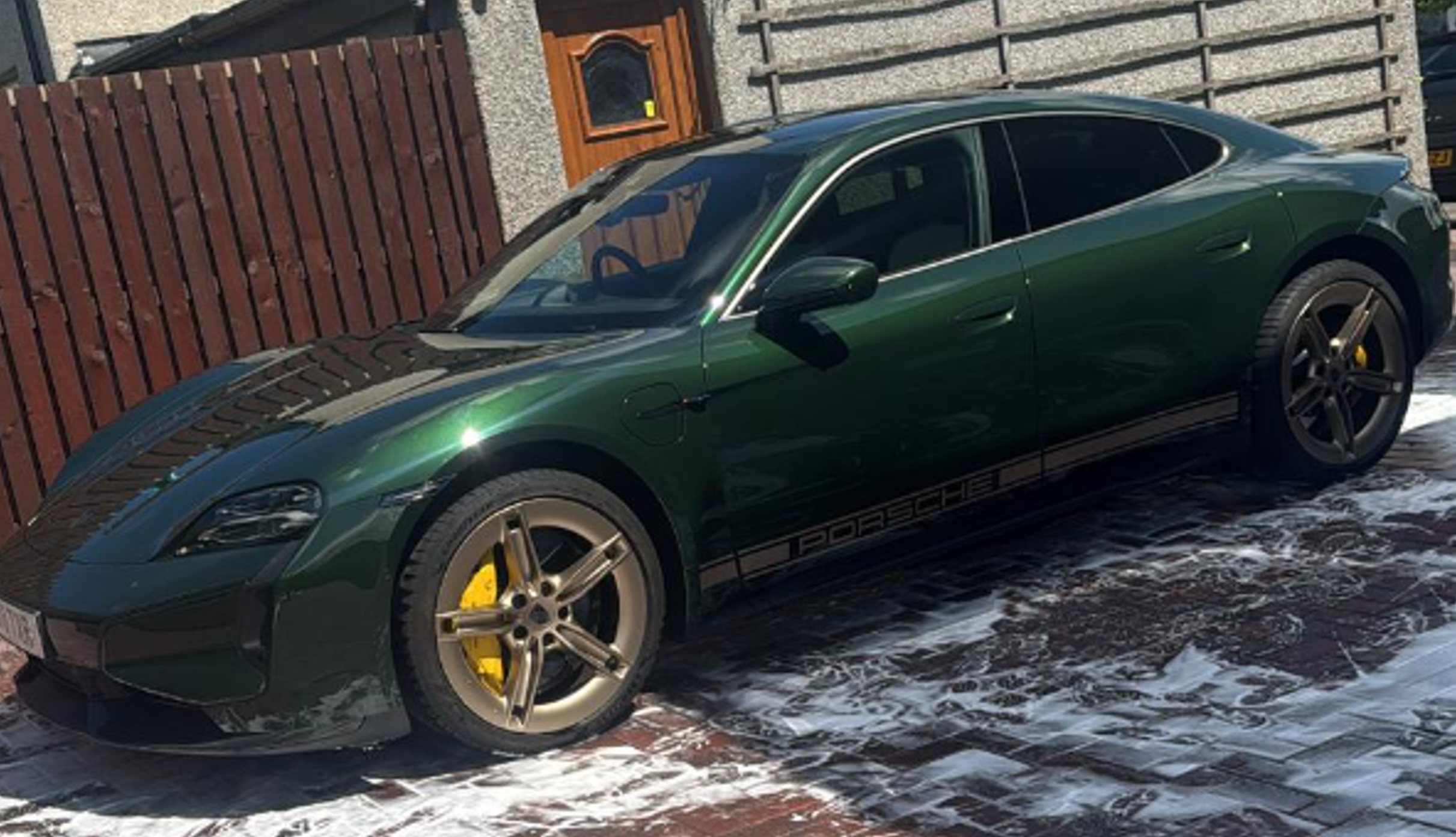 Professional car detailing - Green Porsche after Forbes Signature Valet service in Livingston, West Lothian